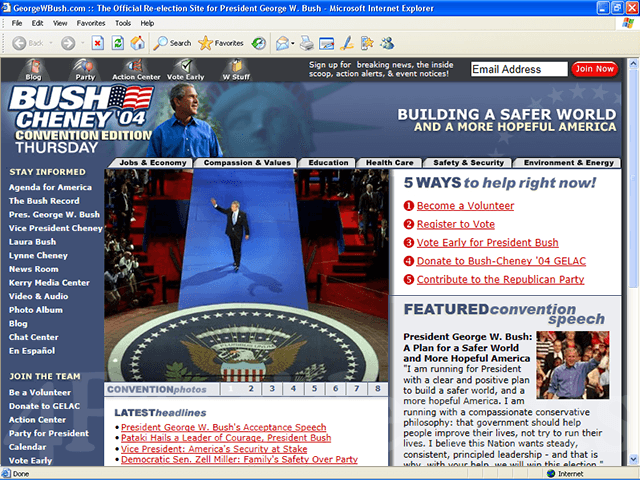 George W. Bush 2004 Website, September 2, 2004